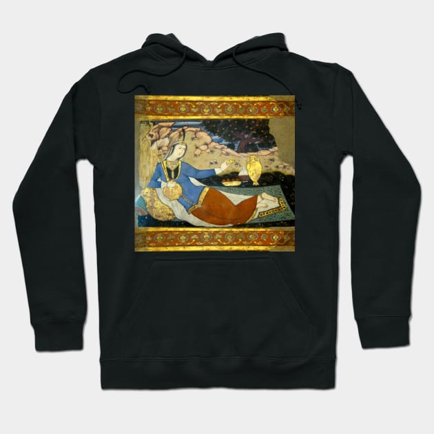 Persian Fresco Miniature Lady in the Garden Hoodie by oknoki